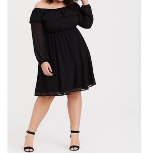 ◾️NEW Torrid Off Shoulder Chiffon Dress
